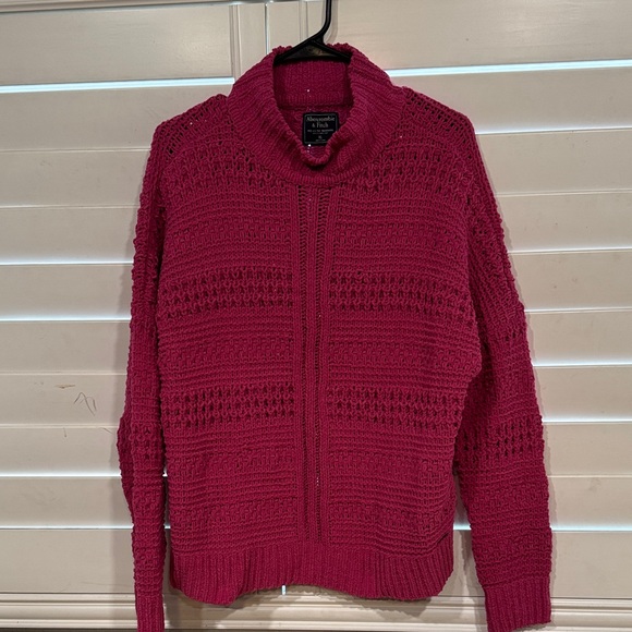 Abercrombie & Fitch Magenta Turtleneck Sweater - Picture 1 of 7